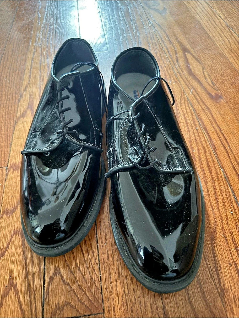 Air Capps Men's Black Patent Oxfords US 10.5
